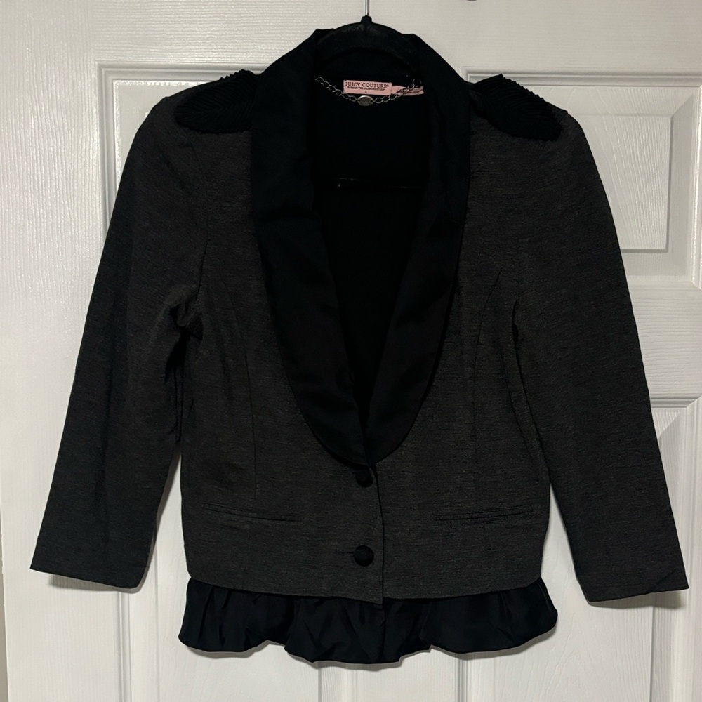 JUICY COUTURE Charcoal and Black Blazer